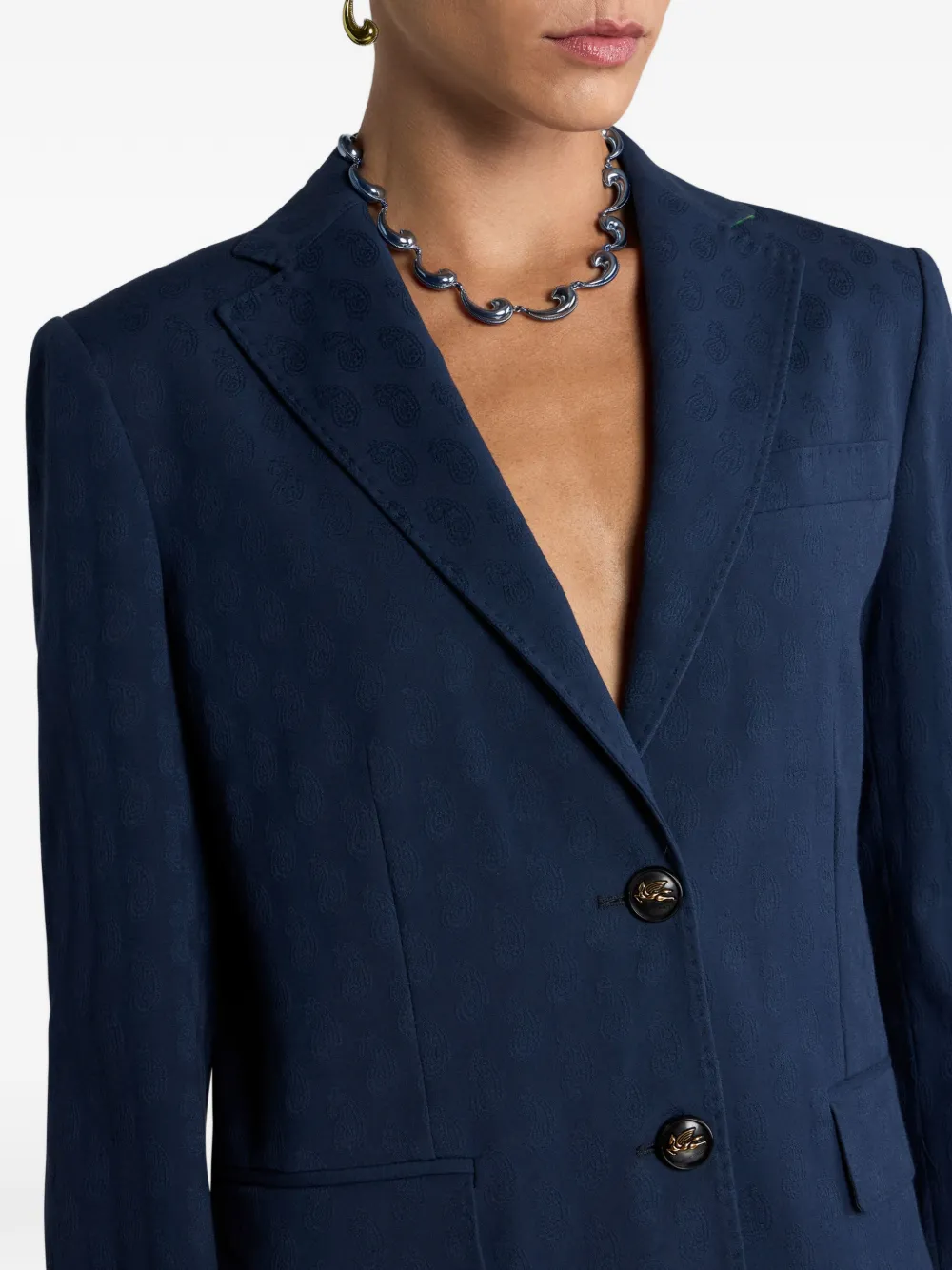 ETRO Blazer met enkele rij knopen Blauw