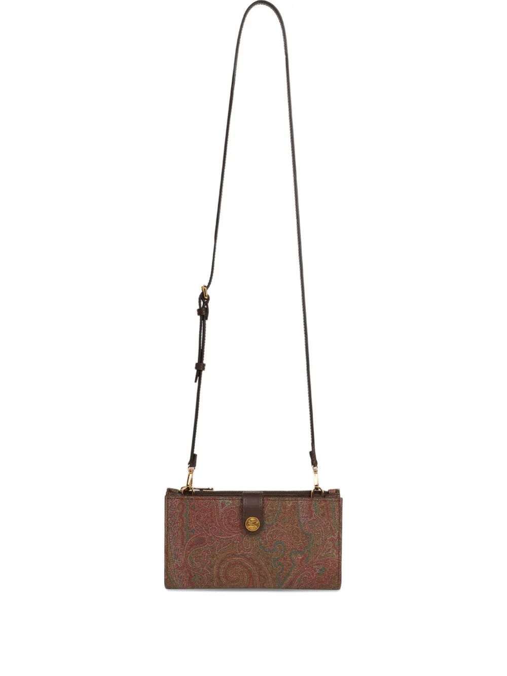 ETRO Arnica paisley shoulder-strap wallet - ブラウン ETRO Arnica paisley shoulder-strap wallet - ブラウン