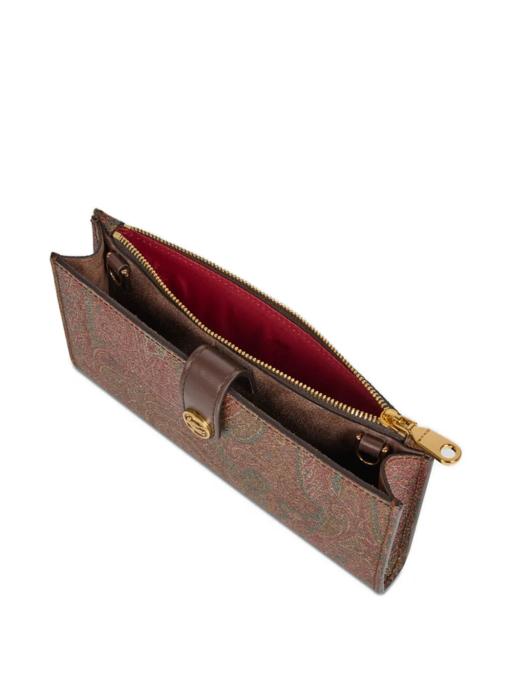 ETRO Arnica paisley shoulder-strap wallet Bruin