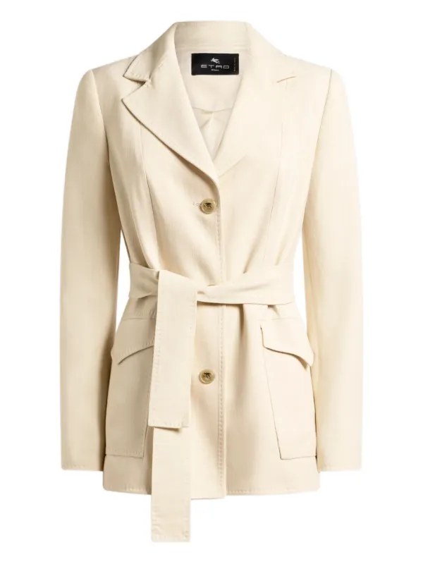 Etro Field Jacket with Belt in Neutrals