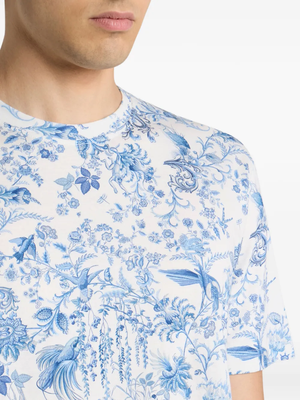 ETRO flora fauna motif cotton t-shirt Wit