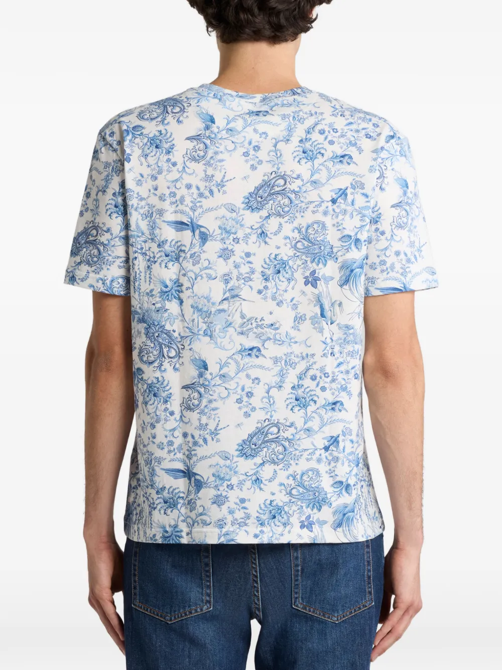 ETRO flora fauna motif cotton t-shirt Wit