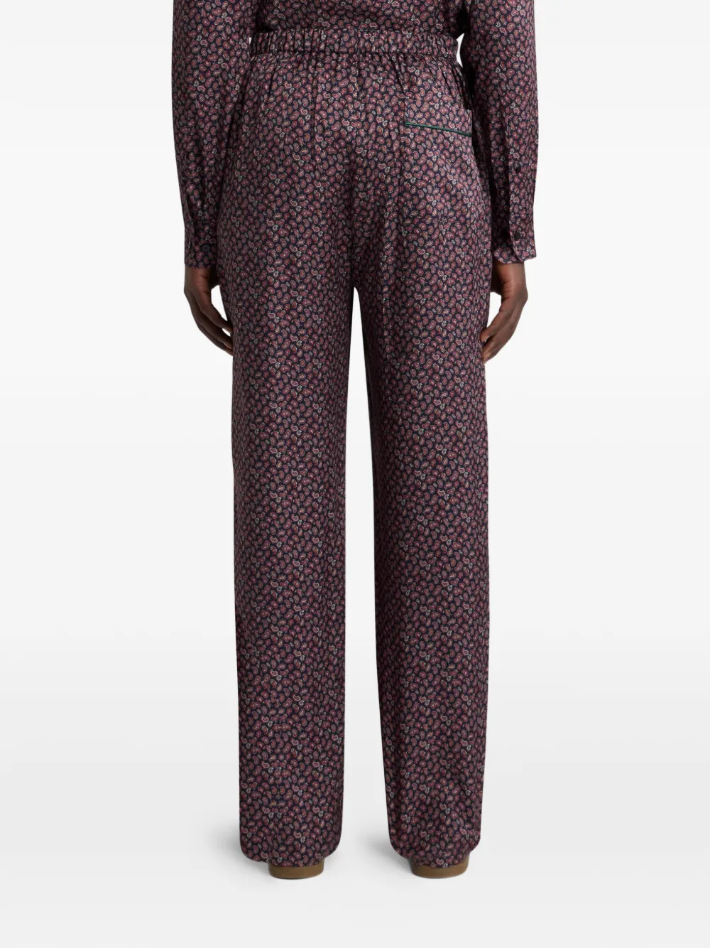 ETRO micro paisley motif trousers Blauw