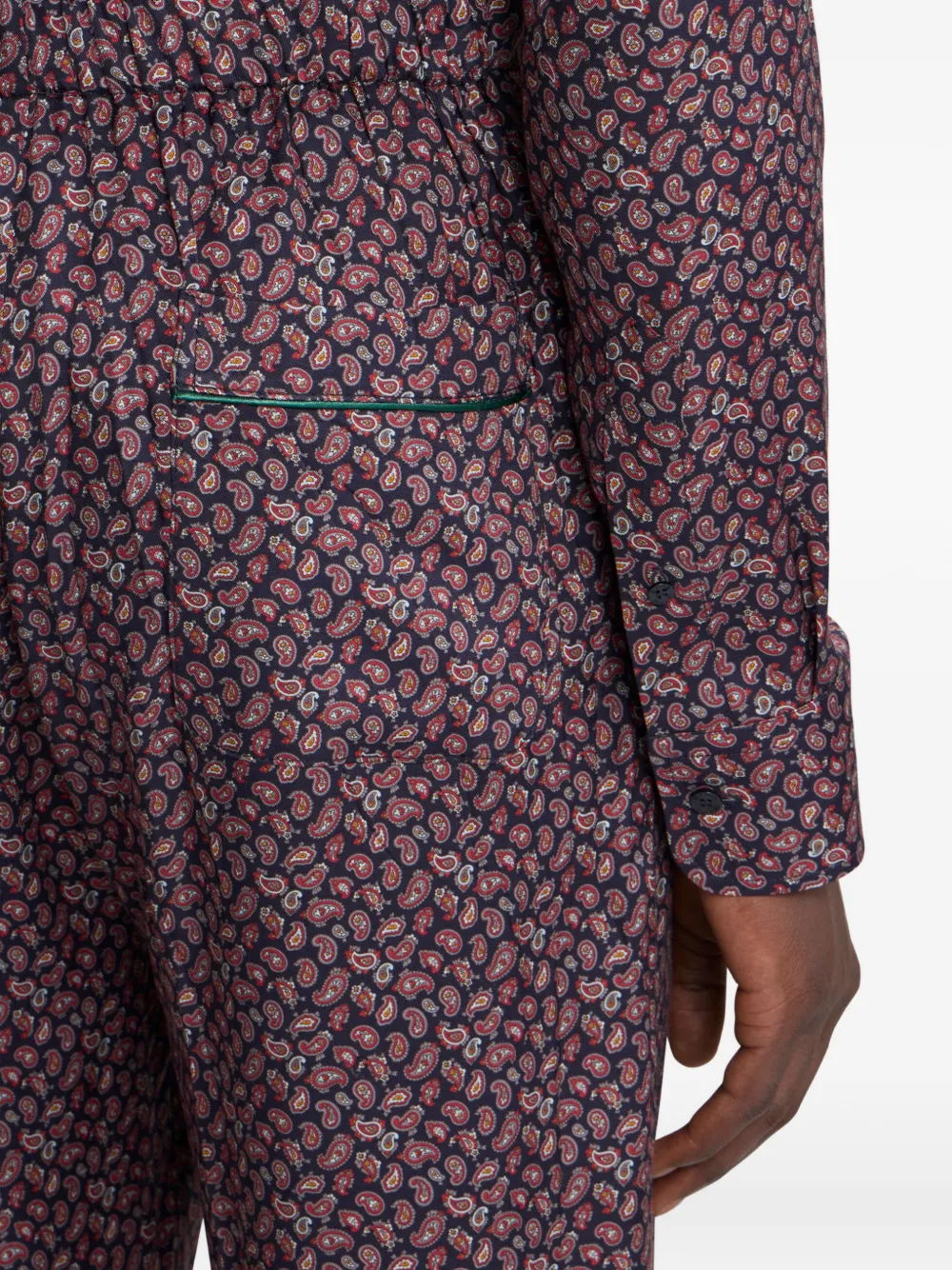 ETRO micro paisley motif trousers Blauw