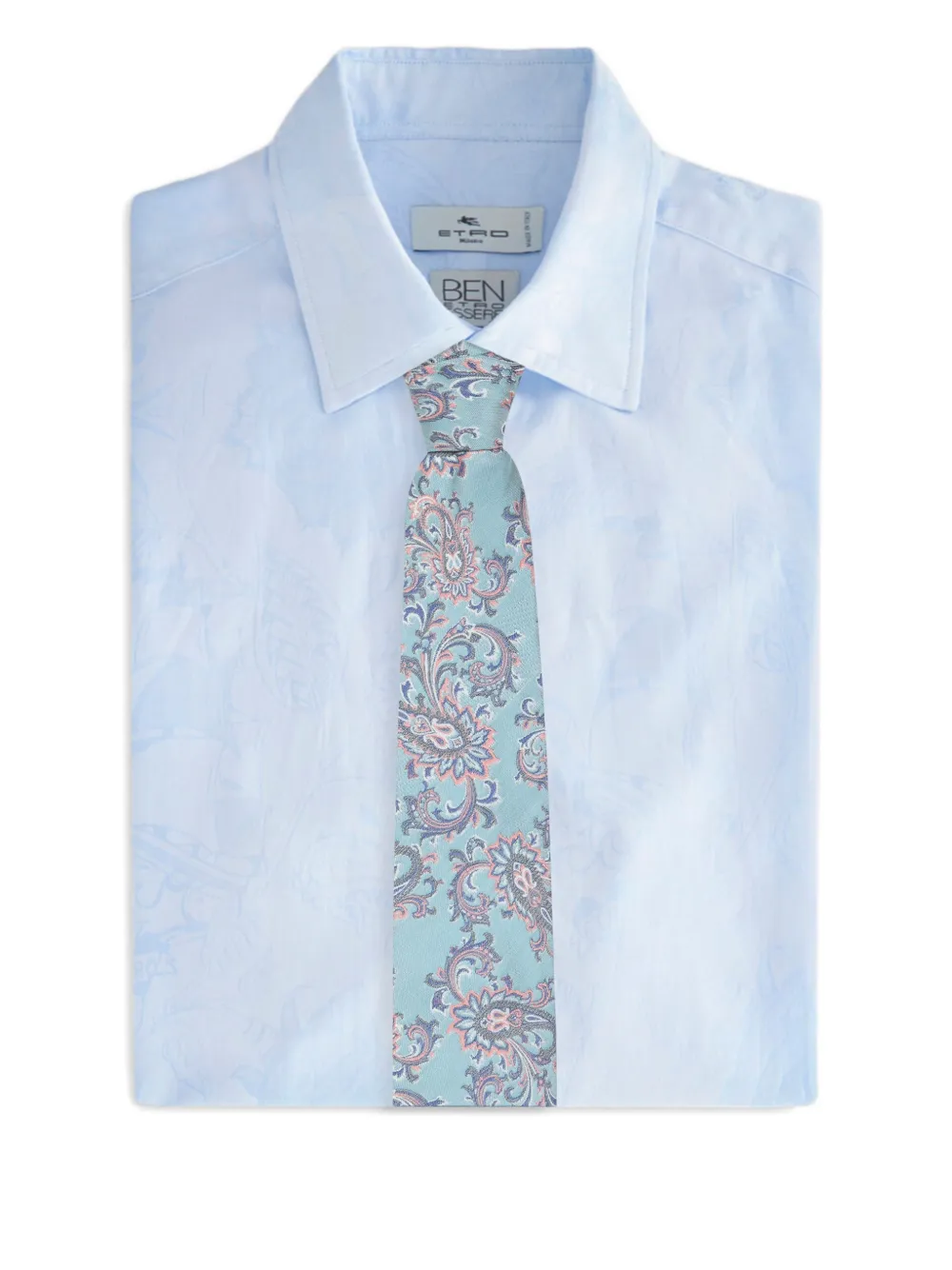 ETRO jacquard floral tie Blauw