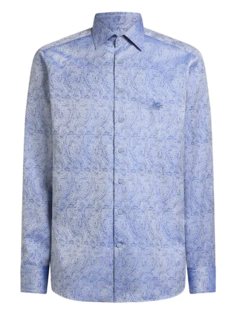 ETRO jacquard paisley motif shirt