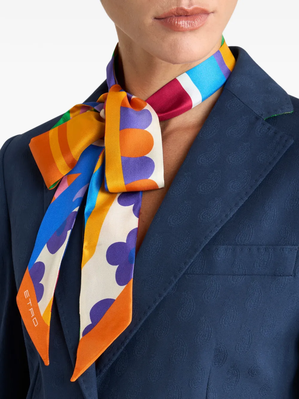 ETRO ペイズリーシルクスカーフ | ブルー | FARFETCH JP