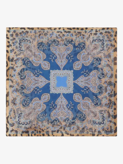 ETRO animal-print paisley silk pocket square