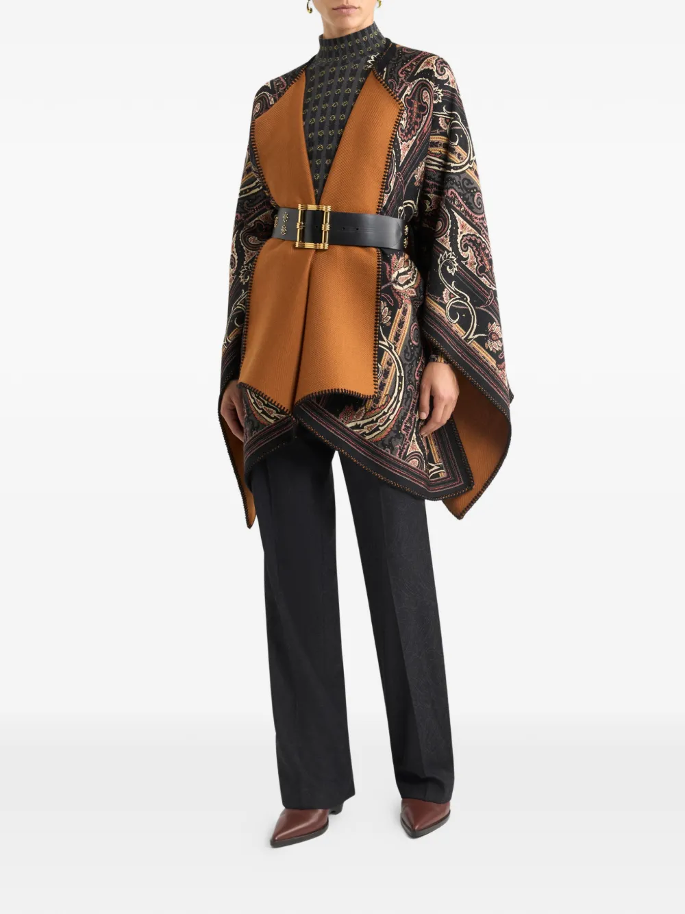 ETRO Omkeerbare cape Bruin