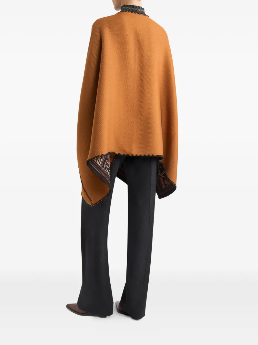  Etro Reversible Patterned Cloth Cape - Brown 