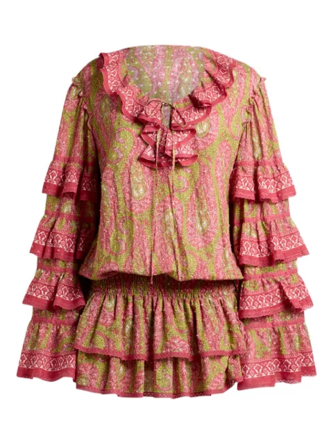 ETRO ruffled paisley-print mini dress