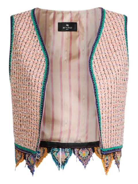 ETRO cropped tweed waistcoat
