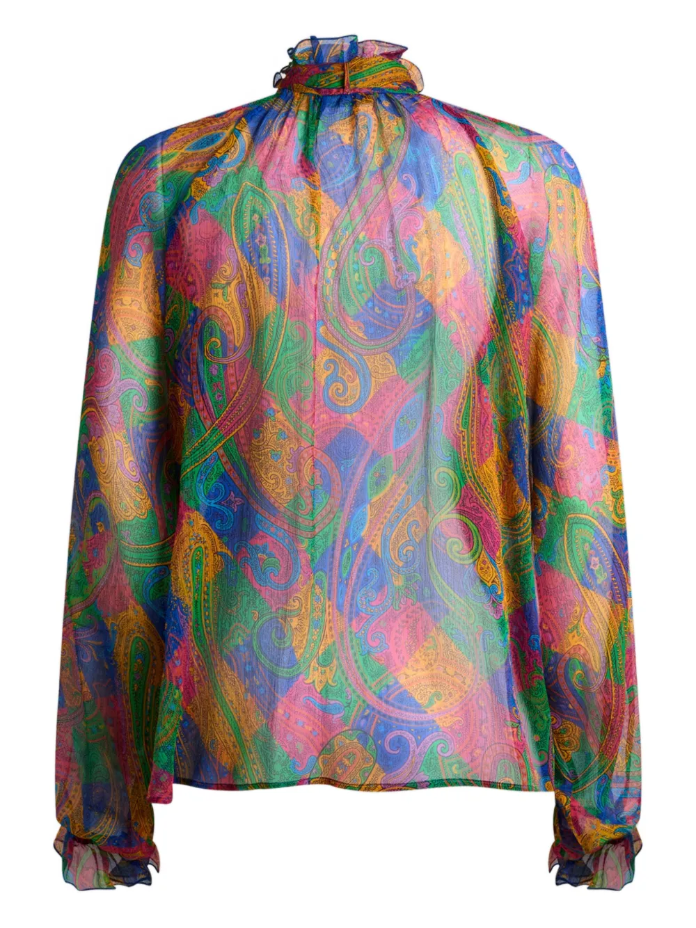 ETRO geometric paisley silk top - Groen