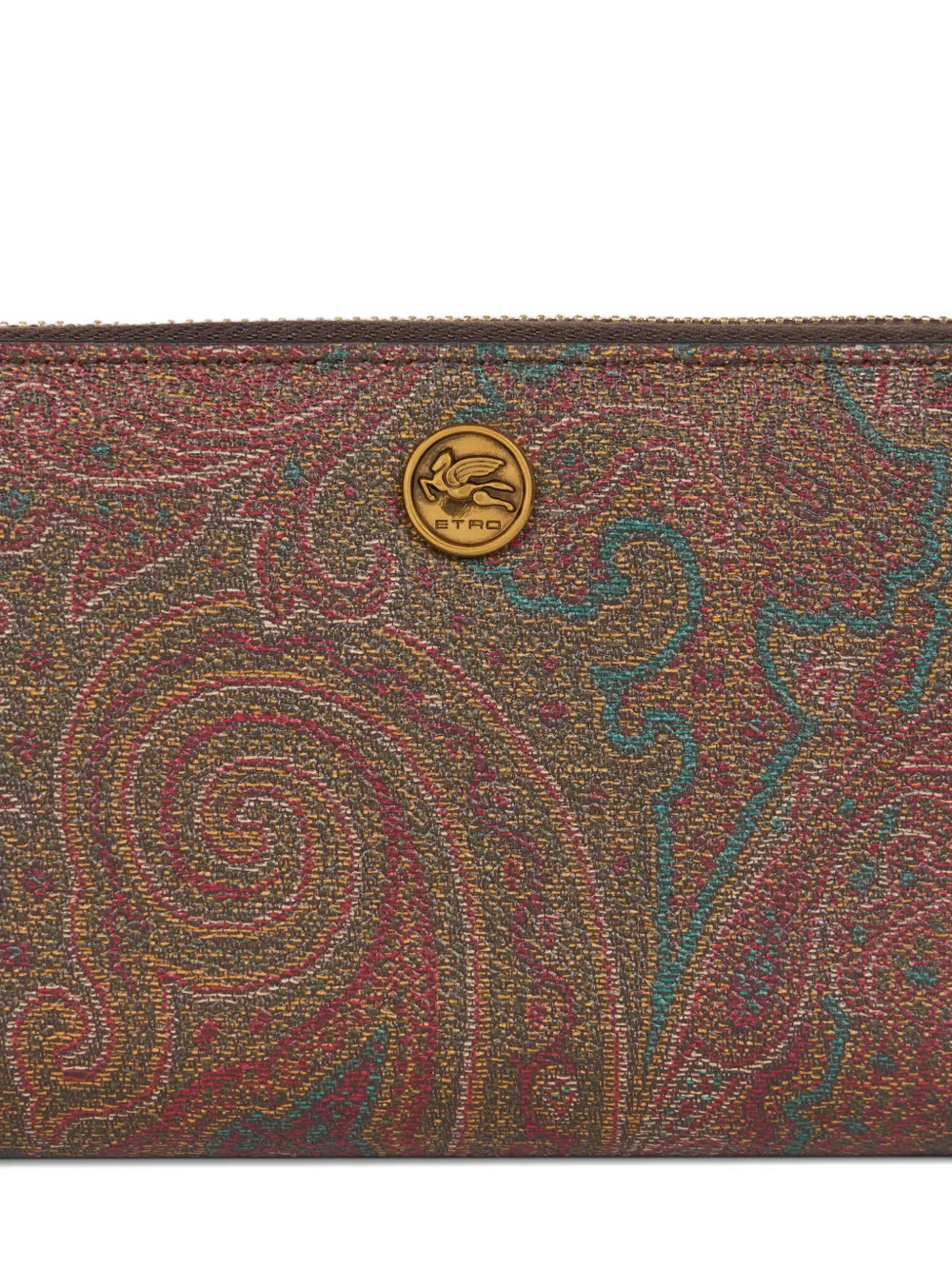 ETRO Arnica paisley-print zip-around wallet Bruin
