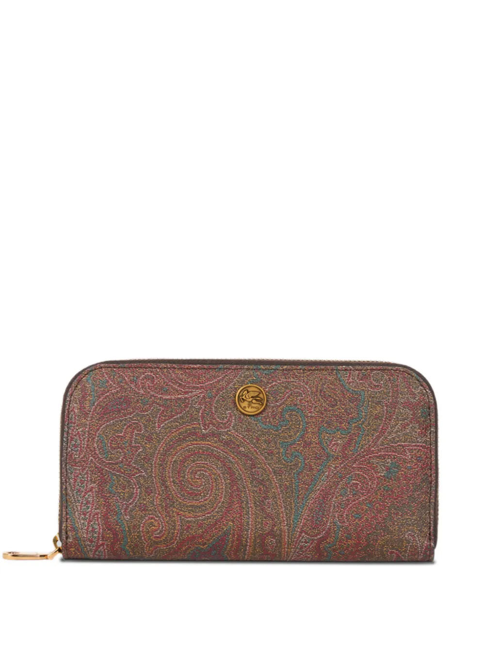 ETRO Arnica paisley-print zip-around wallet - Marrone