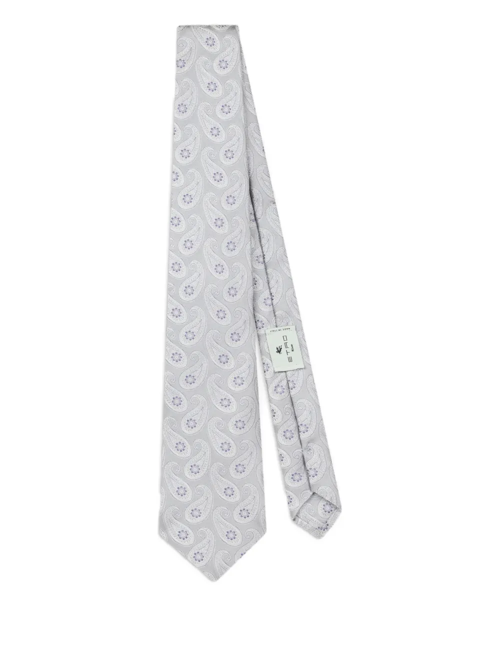 ETRO jacquard paisley motif tie | Grey | Image 1