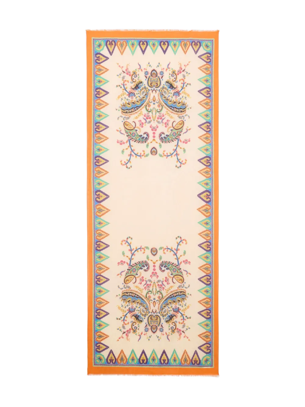 Etro Cotton-blend Jacquard Scarf With Floral Paisley Motif In Multi