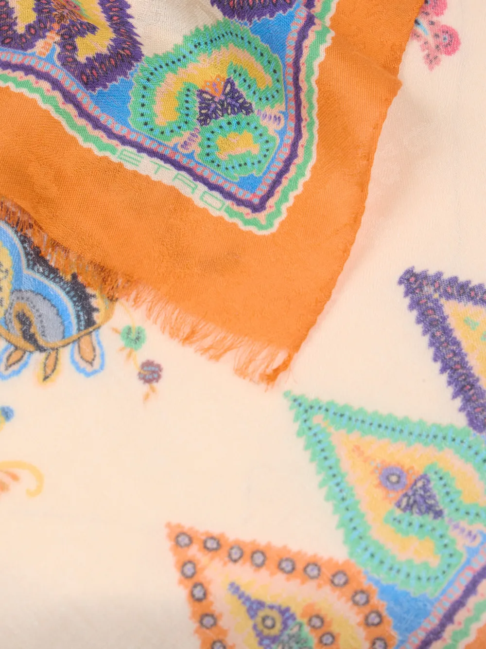ETRO floral paisley jacquard scarf - Beige