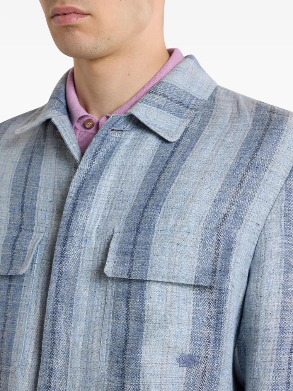 ETRO Gestreept shirtjack Blauw