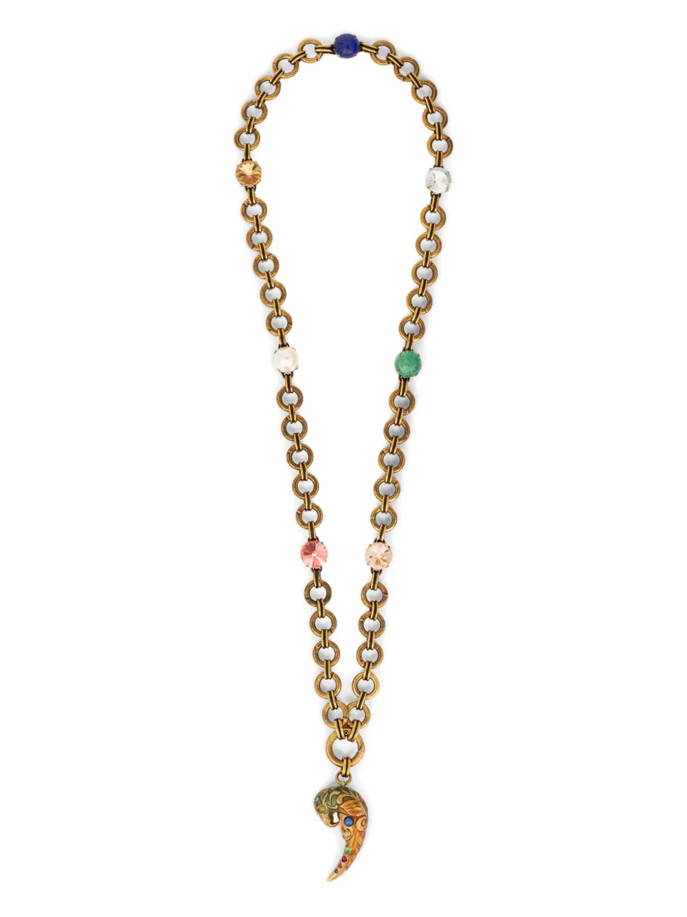 ETRO paisley-parrot crystal necklace - Oro