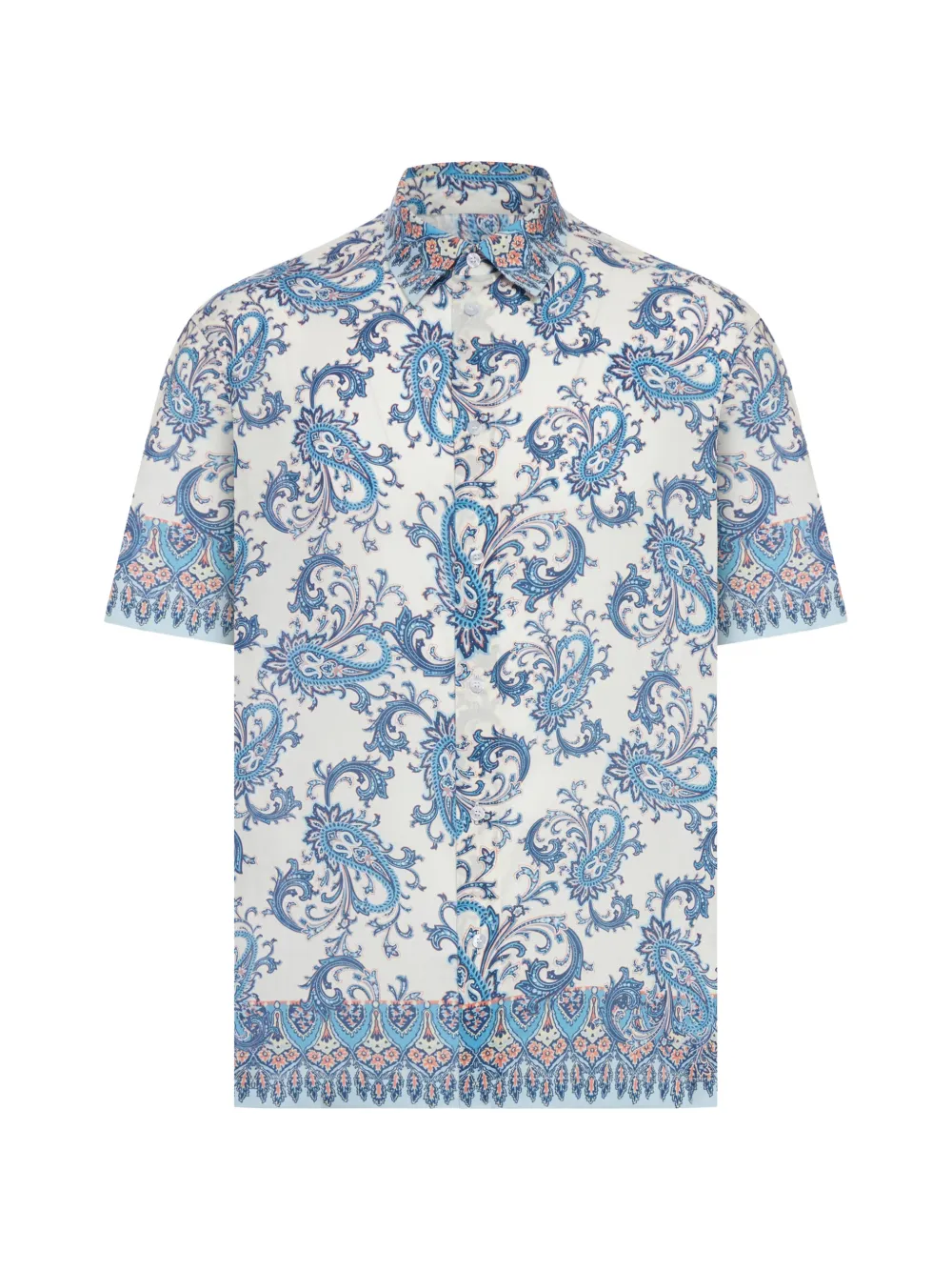 ETRO Oversized overhemd van katoenen mousseline met bloemenpaisley-patroon Beige