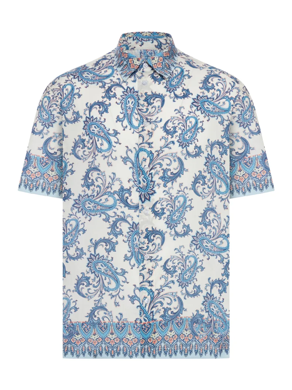 ETRO Oversized overhemd van katoenen mousseline met bloemenpaisley-patroon Beige