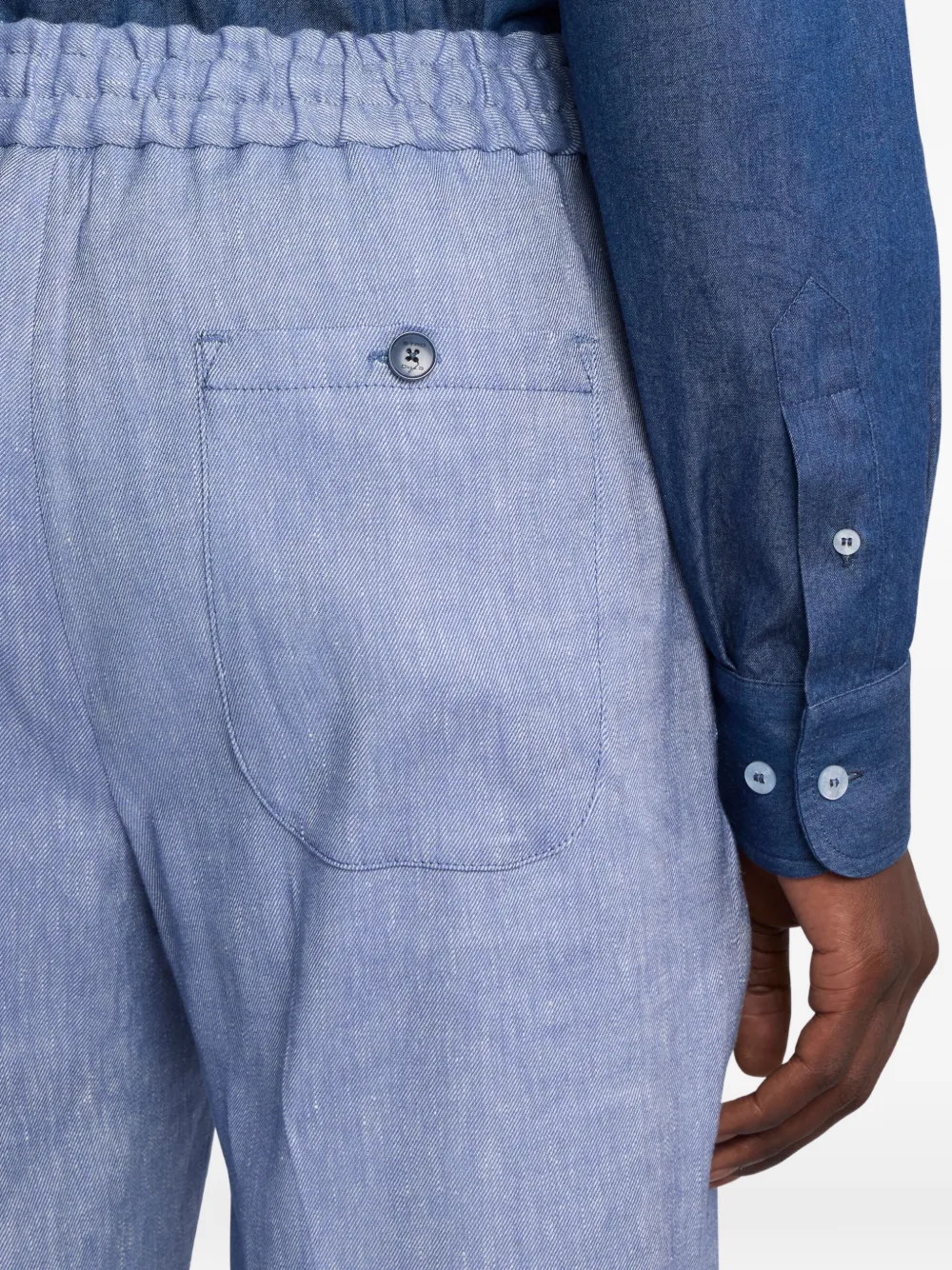 ETRO Twill broek met trekkoord Blauw
