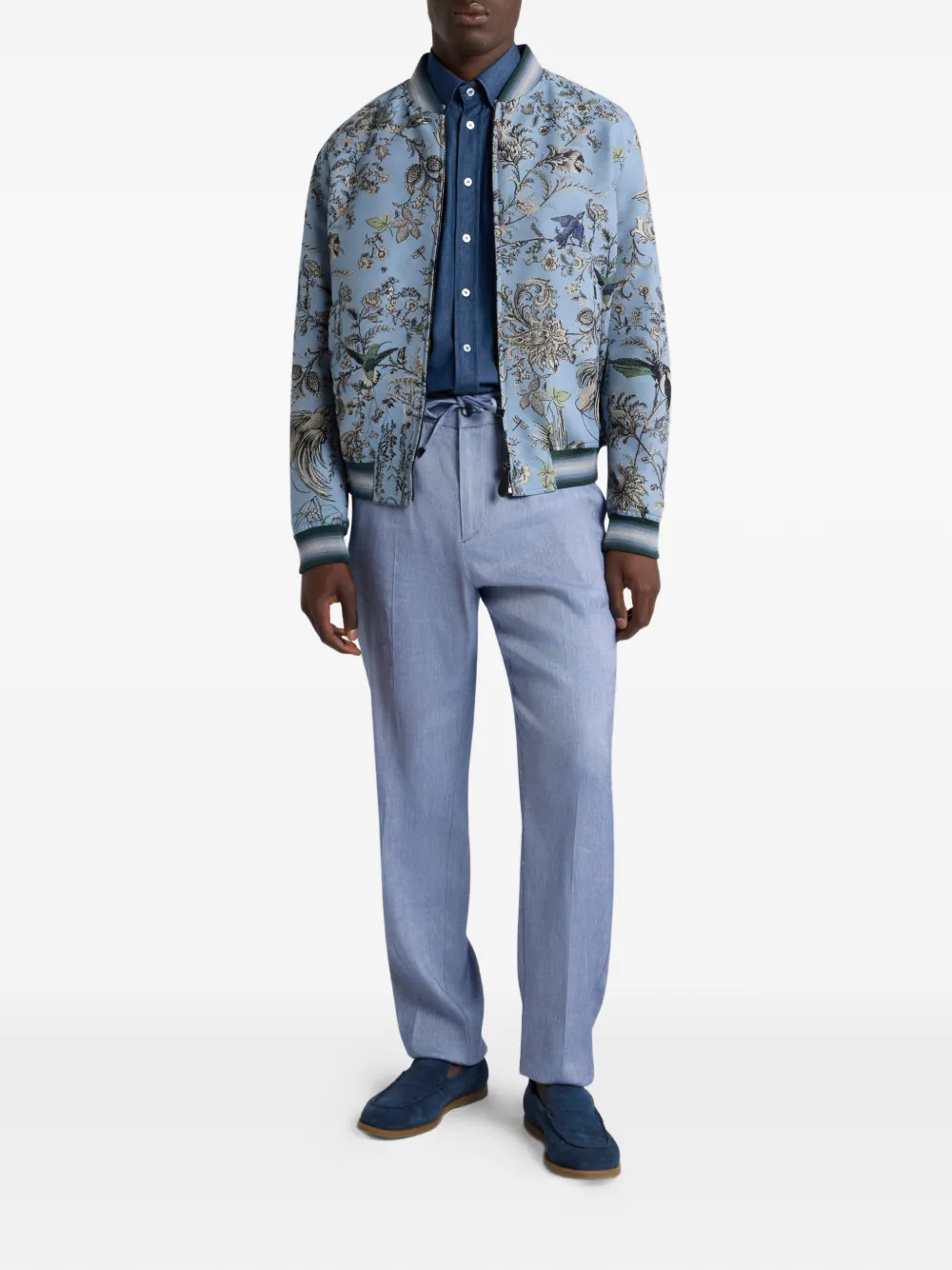 ETRO twill drawstring trousers - Blauw