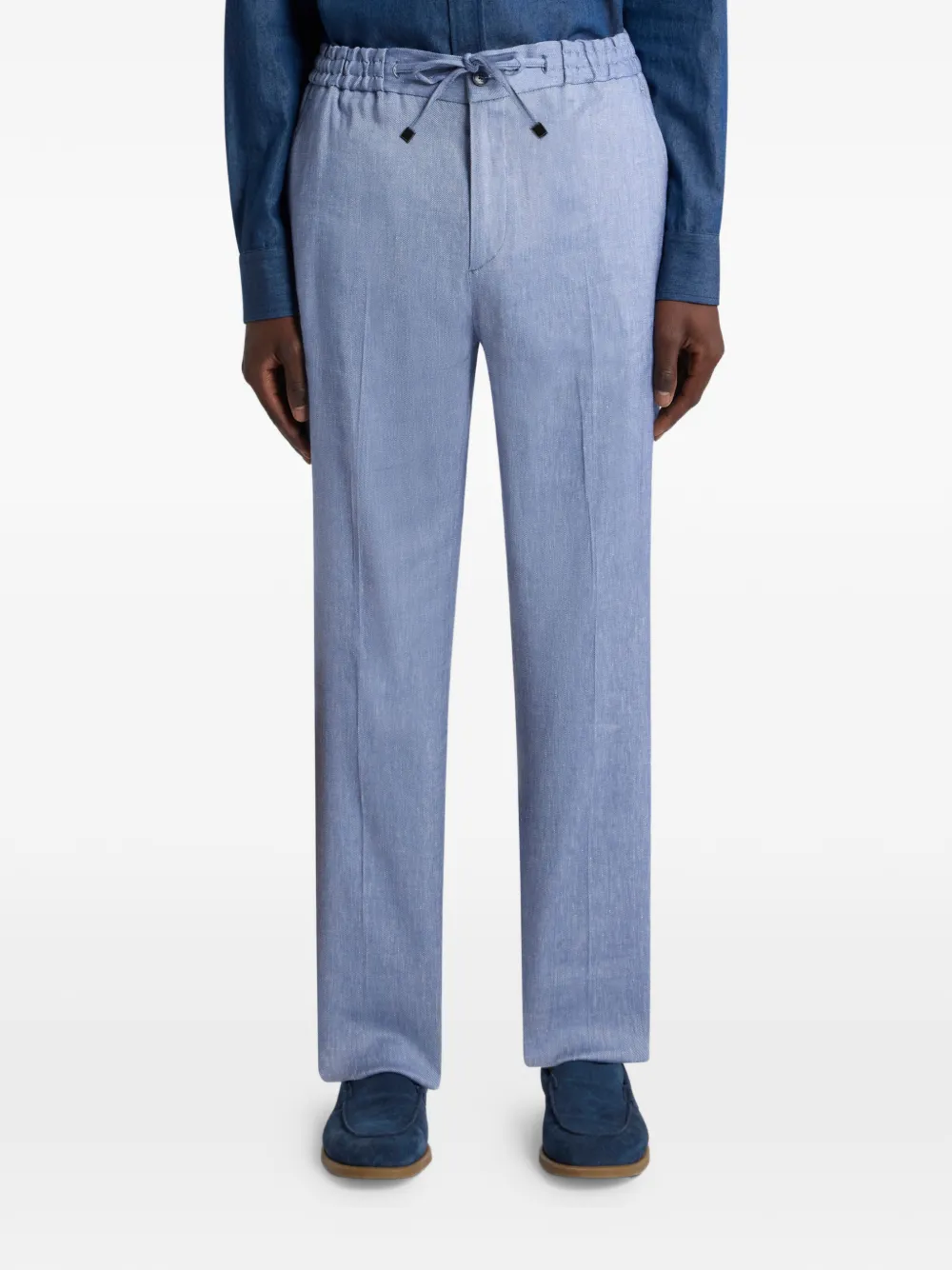  Etro Twill Drawstring Trousers - Blue 