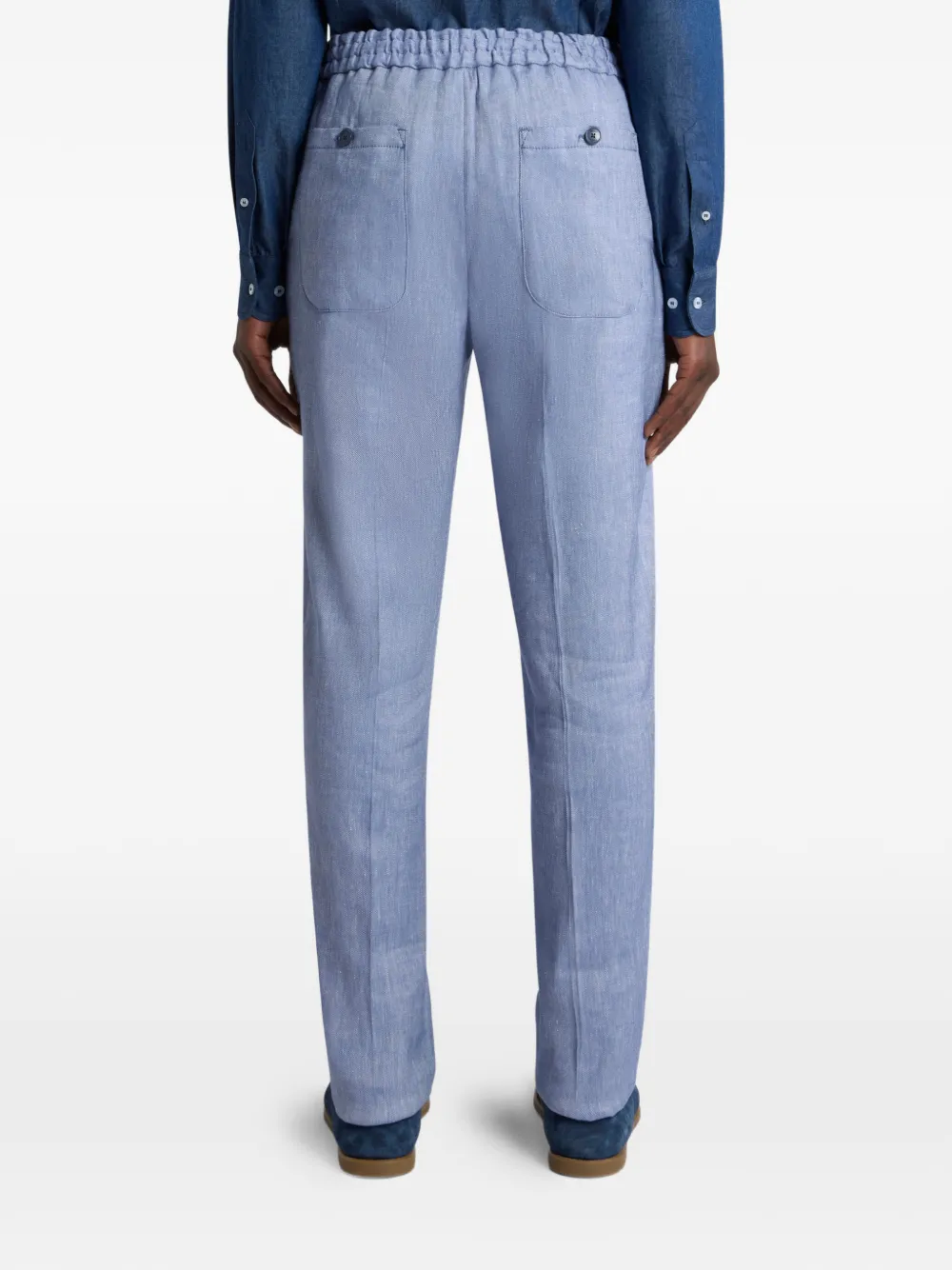 ETRO Twill broek met trekkoord Blauw