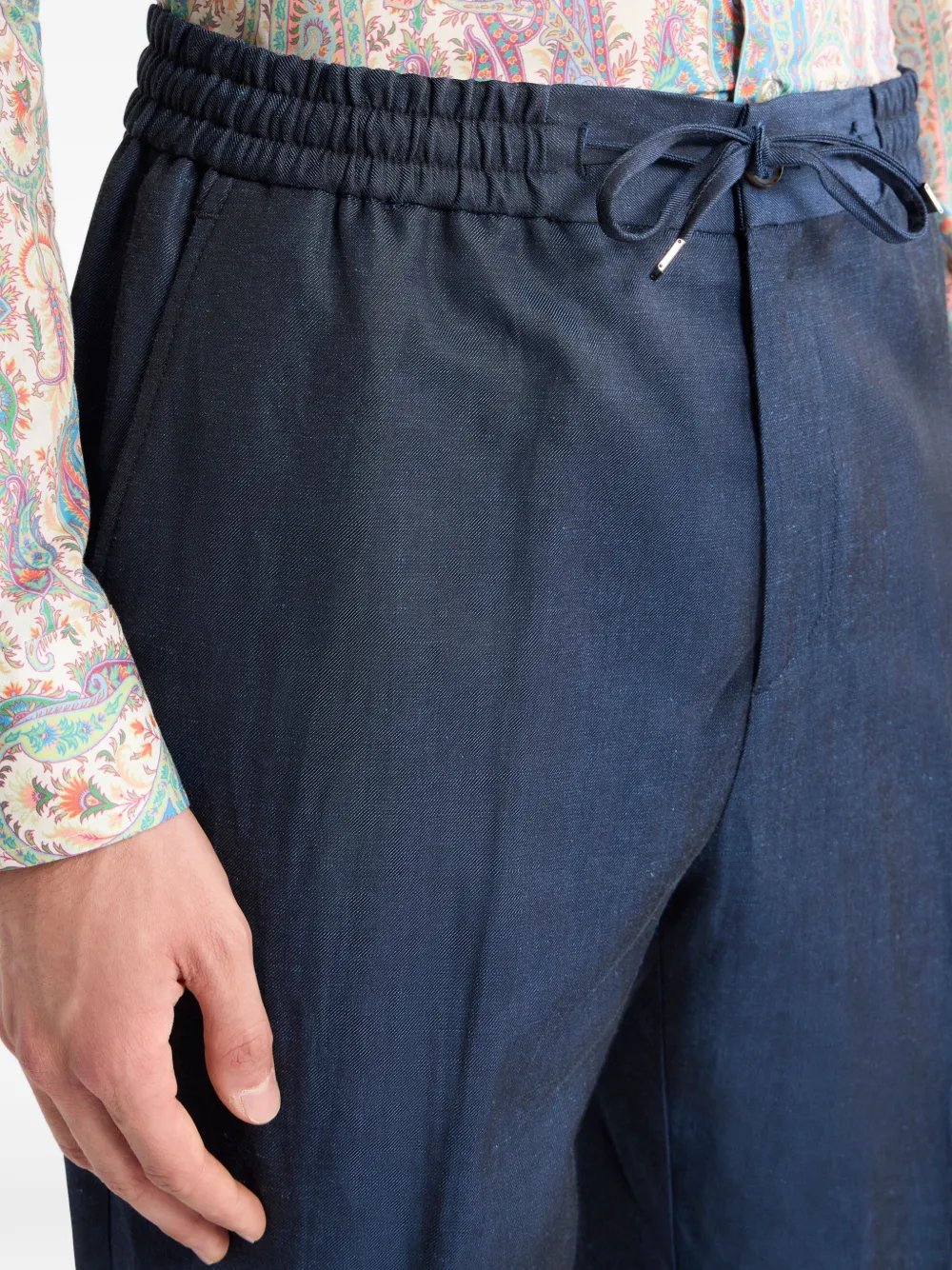 ETRO Broek met trekkoordtaille Blauw