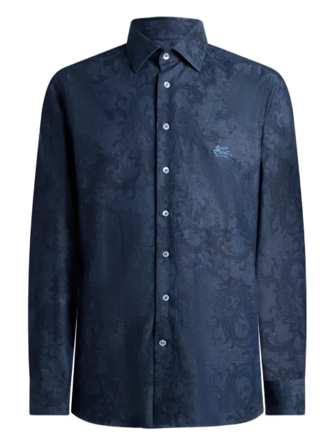 ETRO leafy paisley-motif denim shirt