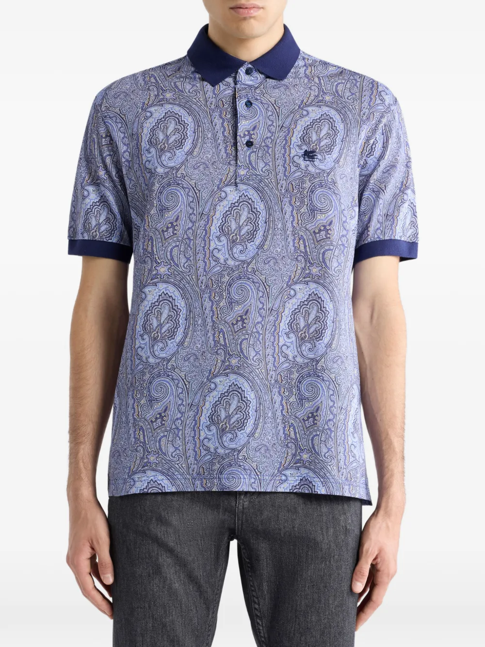 ETRO piqué polo shirt - Blauw