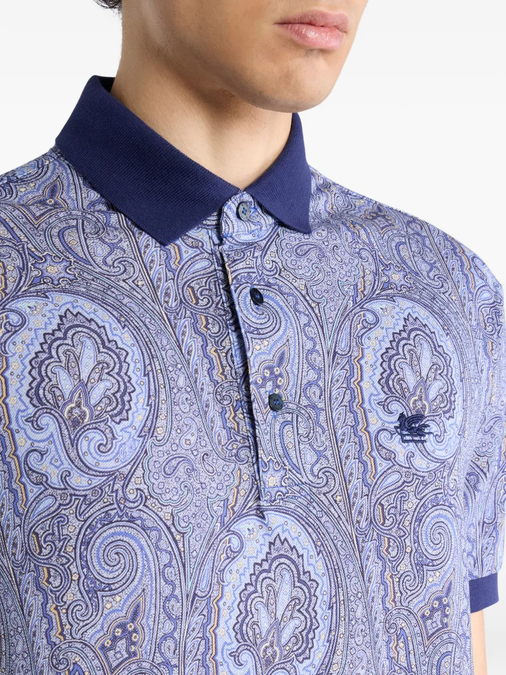ETRO Piqué poloshirt Blauw