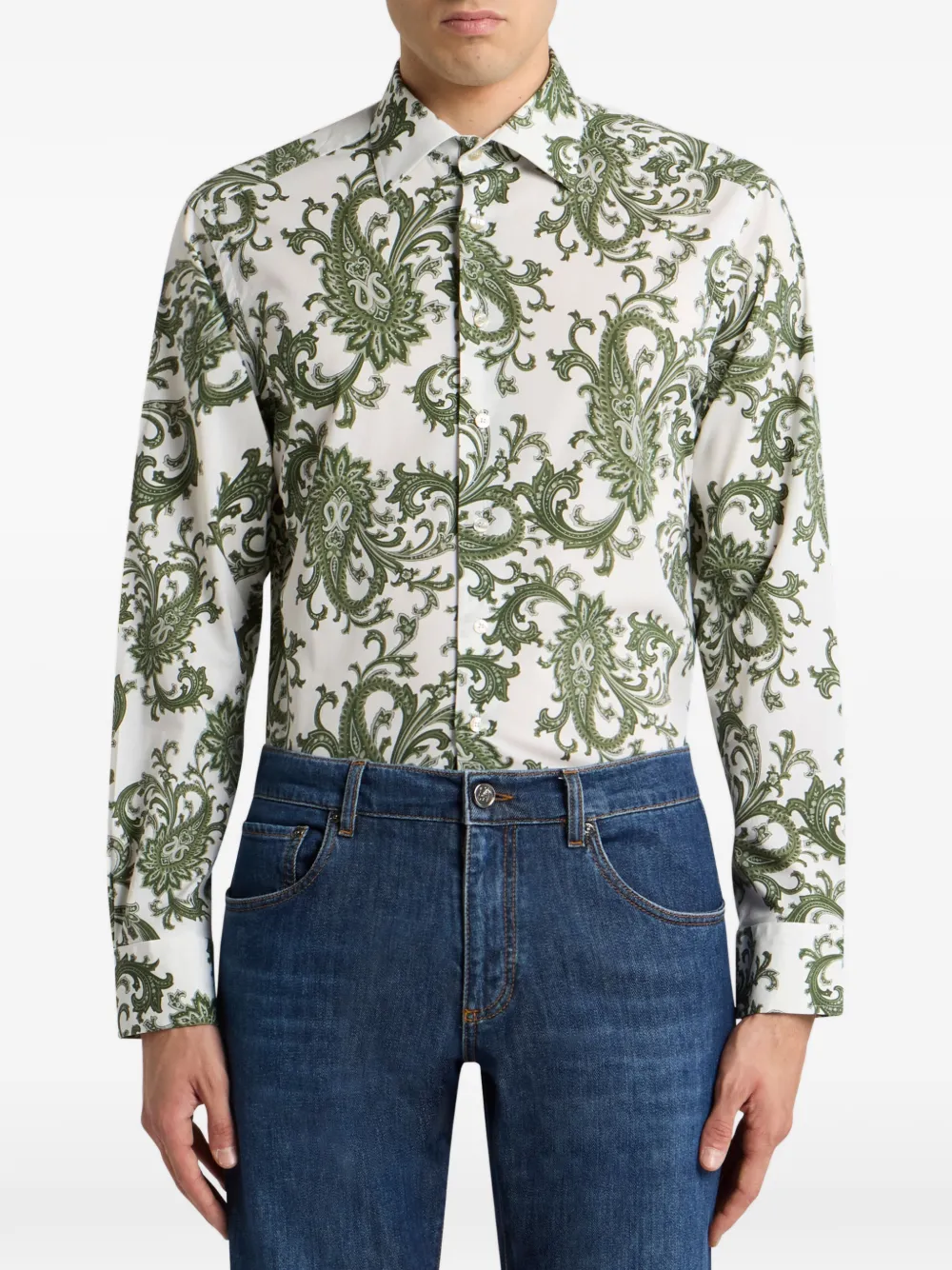 ETRO paisley cotton shirt - Wit