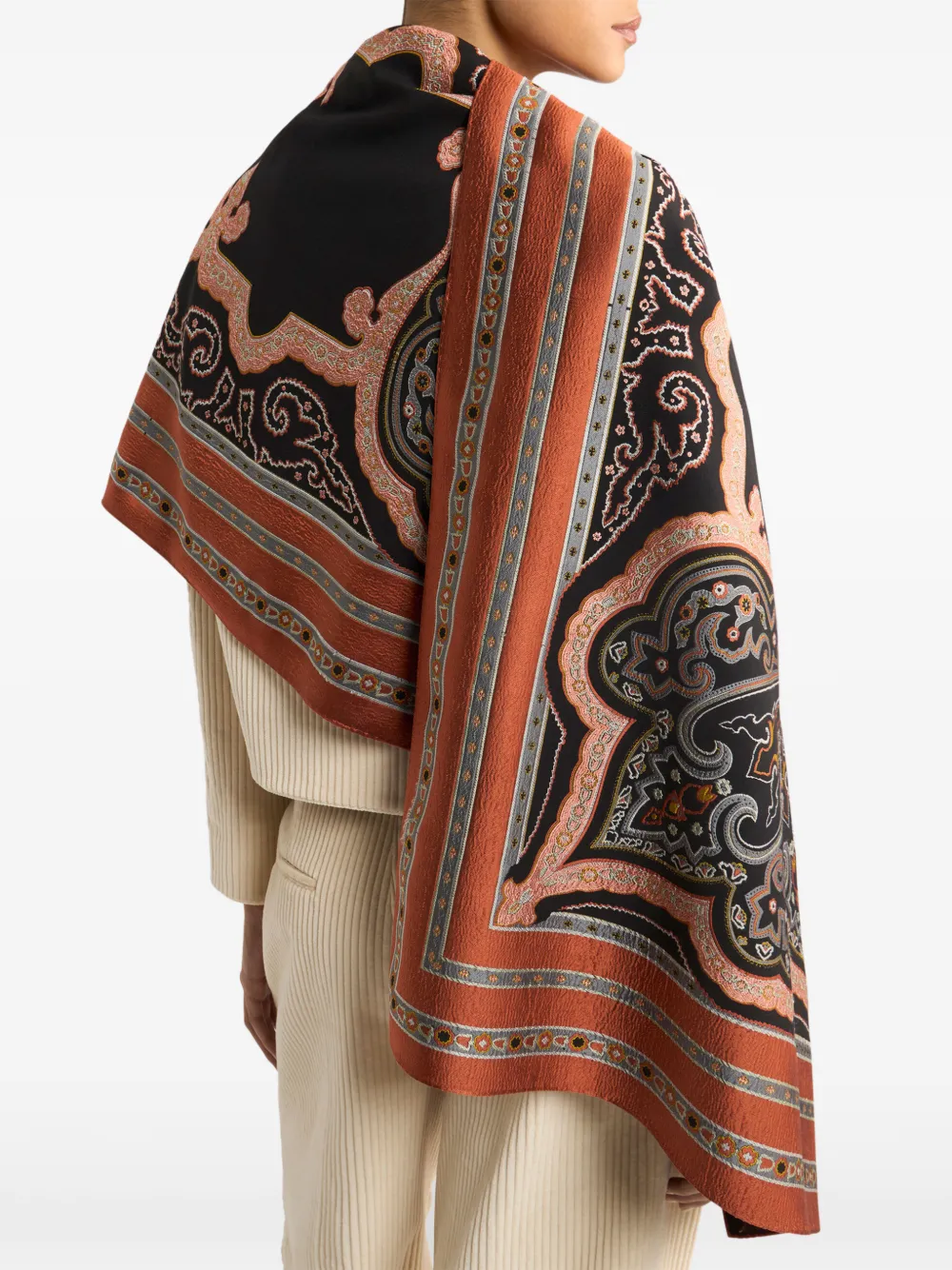  Etro Patterned Scarf - Black 