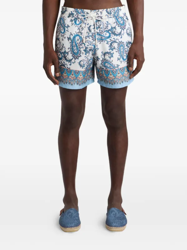 ETRO [エトロ] メンズ 海水パンツ ETRO Leafy Paisley プリント トランクス水着 | ホワイト | FARFETCH JP