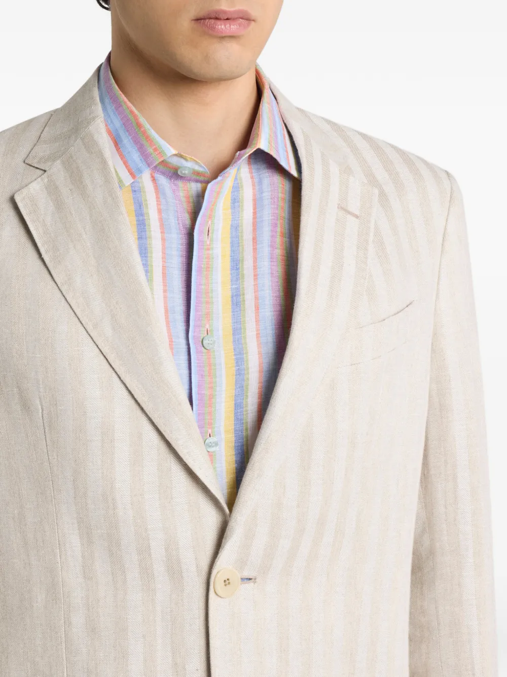 ETRO ストライプ シングルジャケット | ニュートラル | FARFETCH JP