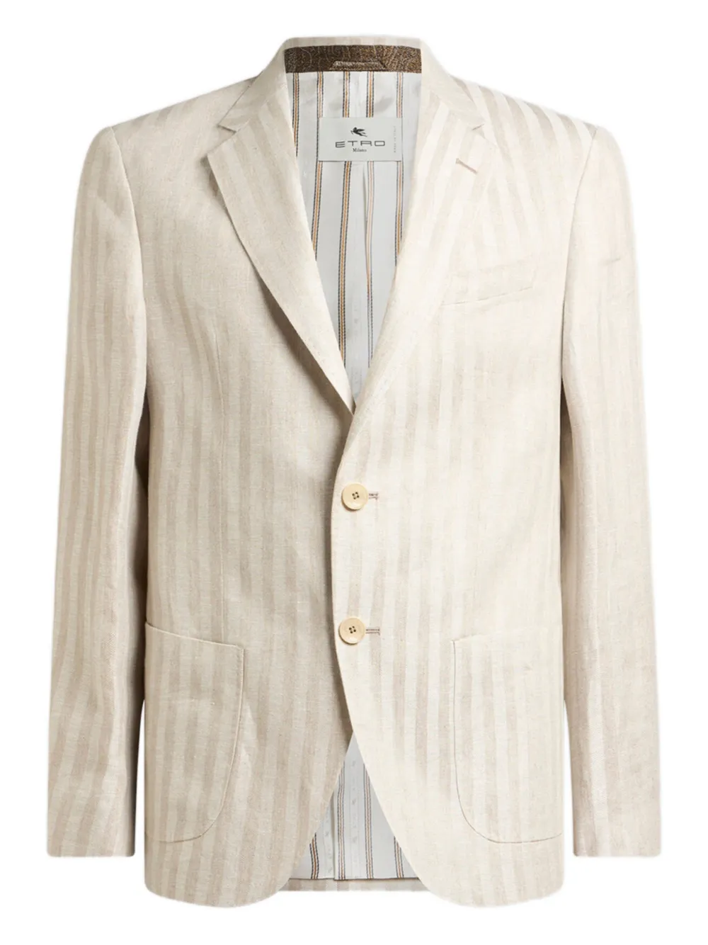ETRO striped single-breasted jacket - Toni neutri