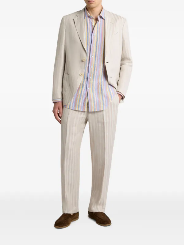 ETRO ストライプ シングルジャケット | ニュートラル | FARFETCH JP