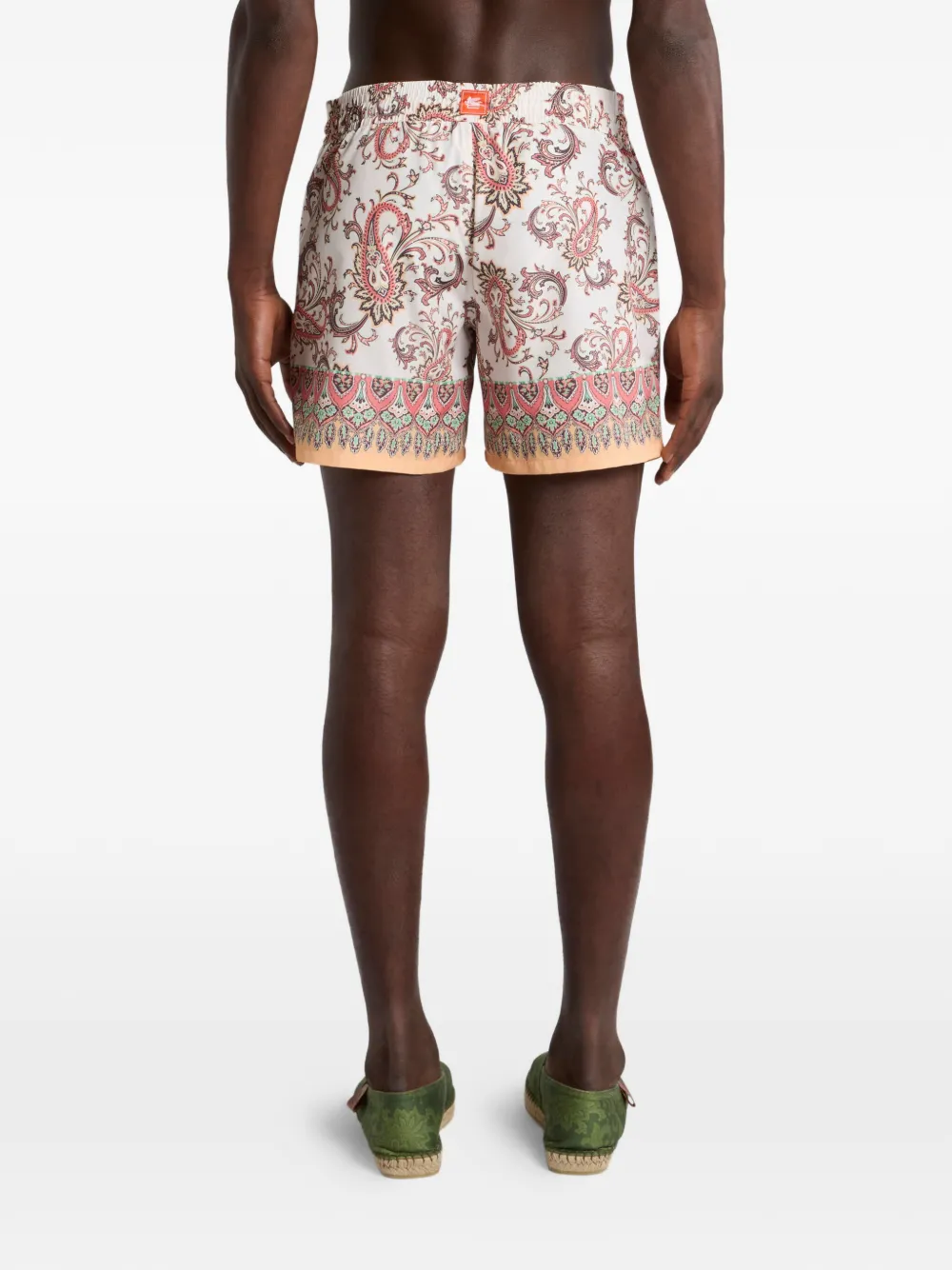 ETRO Leafy Paisley Print Swim Shorts Beige