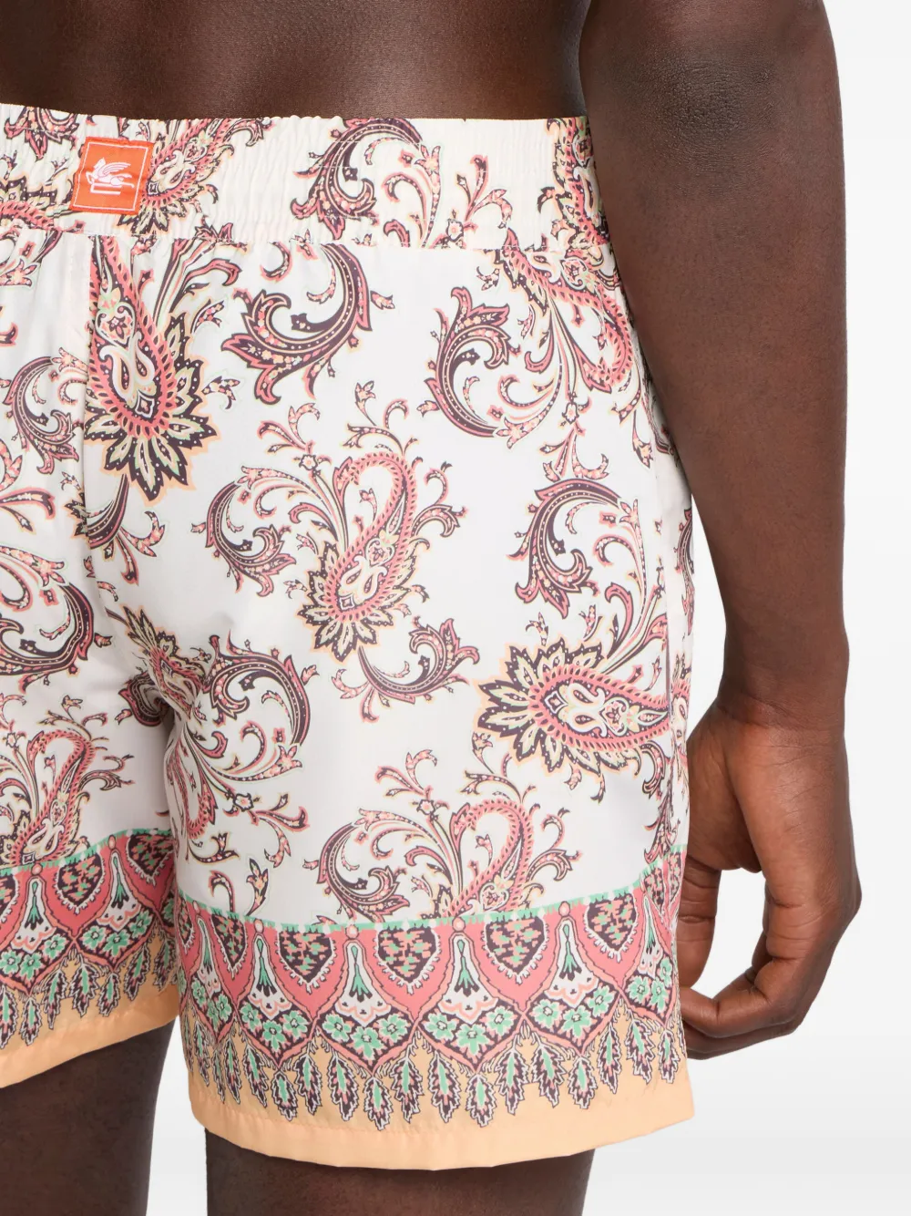 ETRO Leafy Paisley Print Swim Shorts Beige