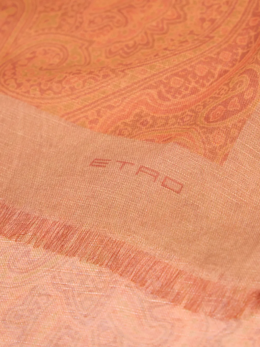ETRO paisley motif linen-blend scarf - Oranje