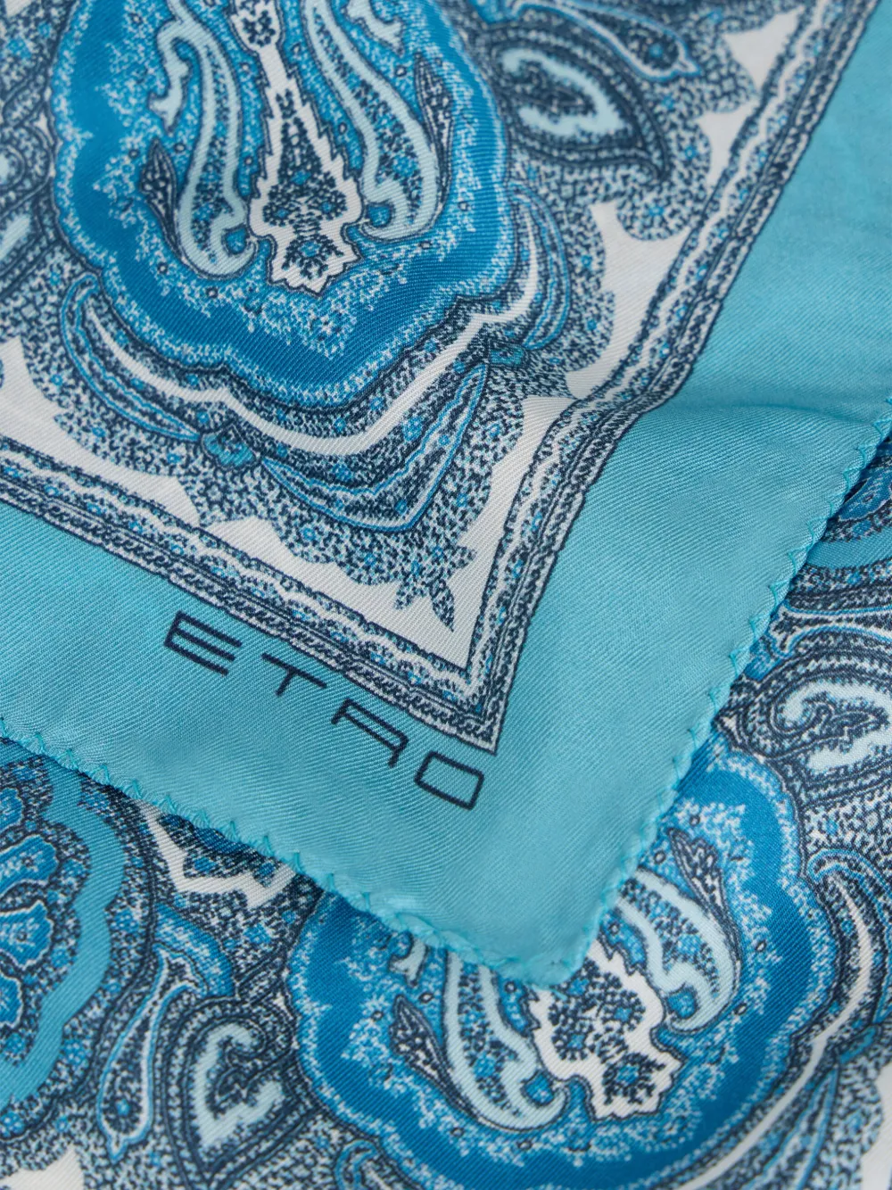 ETRO paisley silk pocket square - Blauw