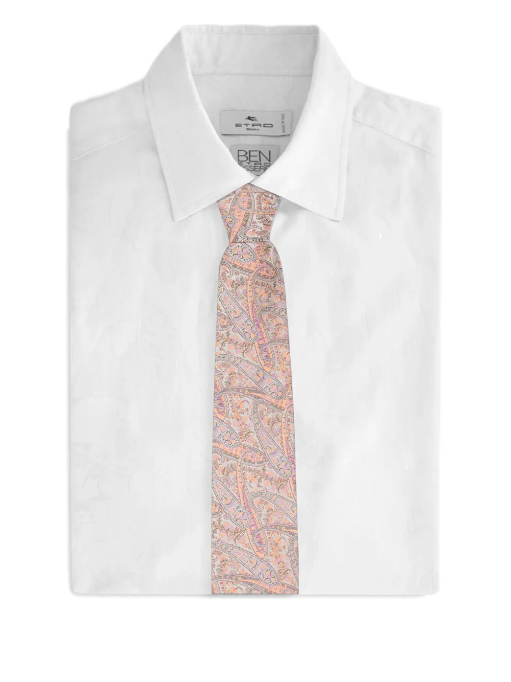 ETRO jacquard floral paisley tie Beige