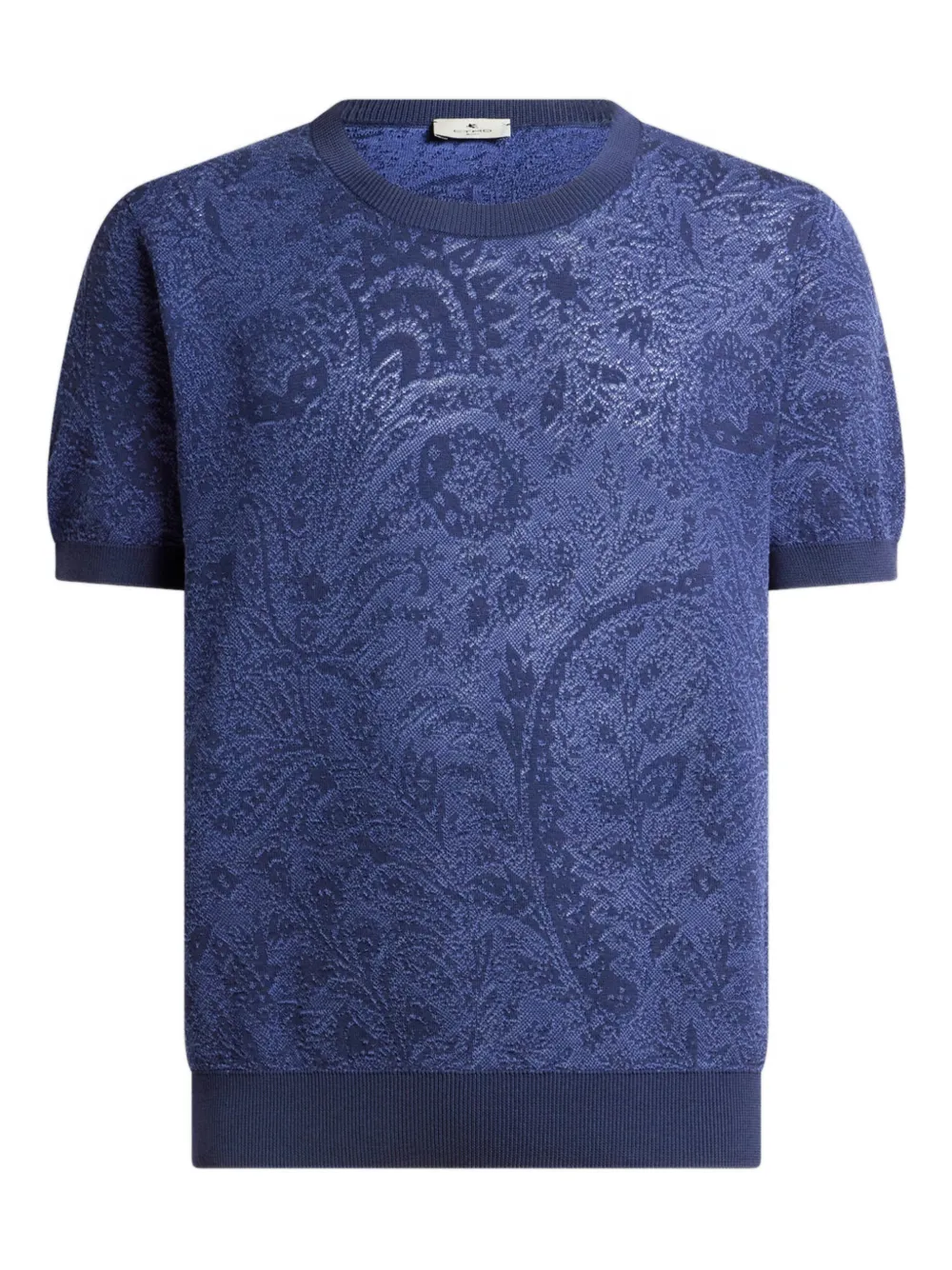 ETRO floral paisley knit t-shirt - Blu