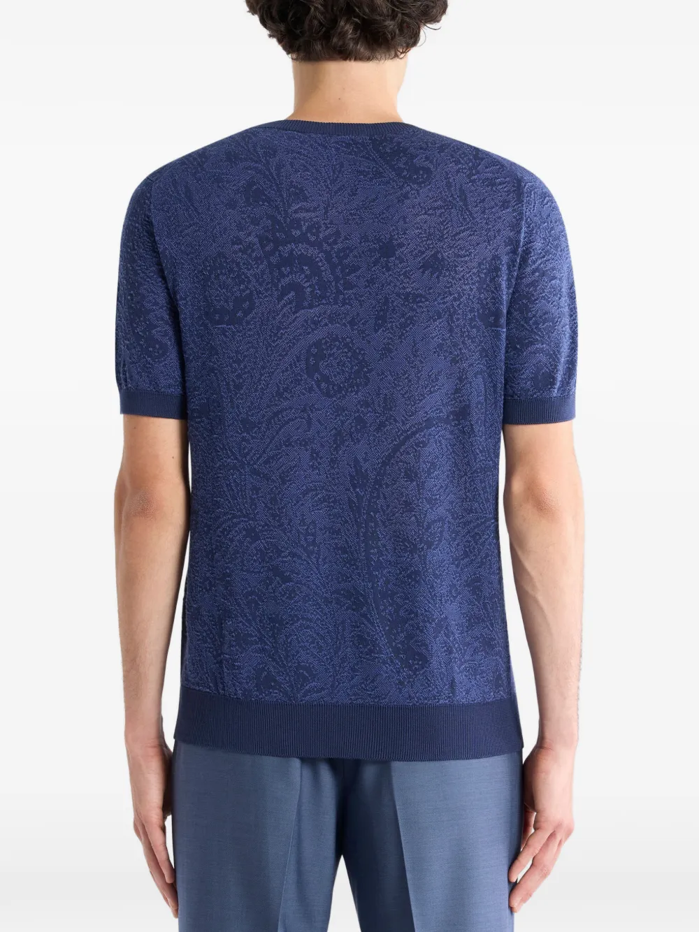 ETRO floral paisley knit t-shirt Blauw
