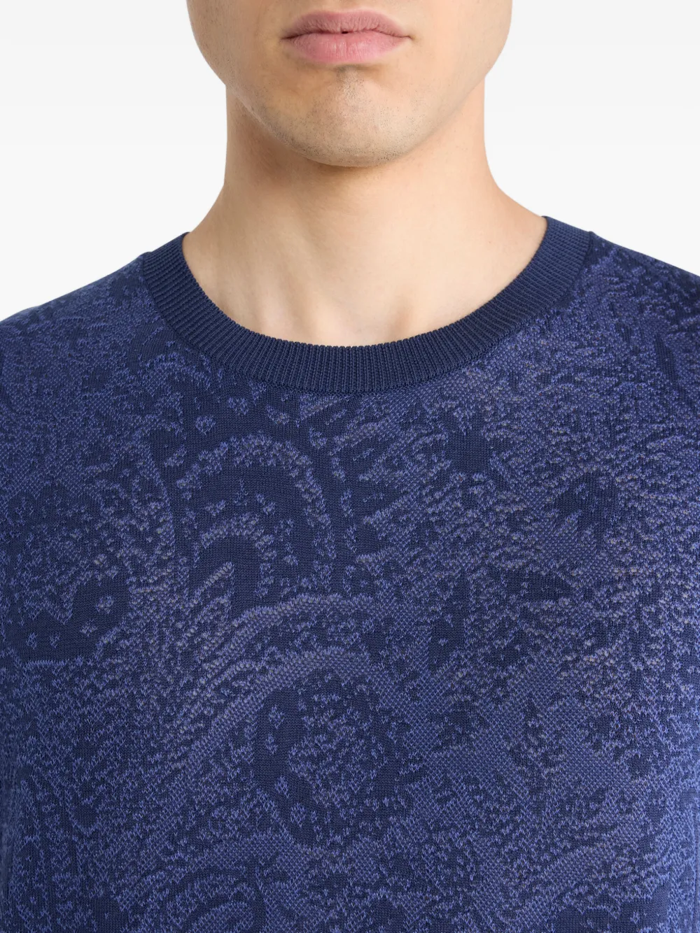 ETRO floral paisley knit t-shirt Blauw