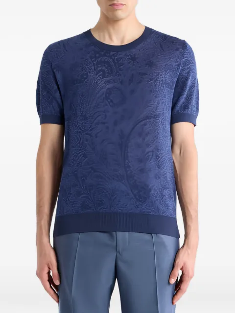 ETRO floral paisley knit t-shirt