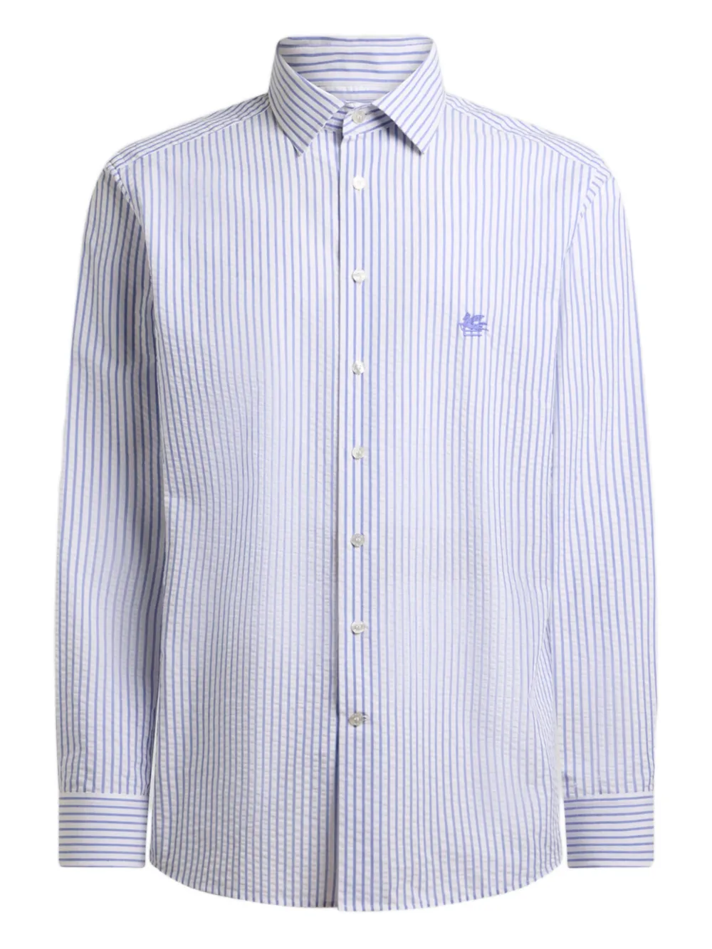 ETRO striped seersucker shirt - Bianco